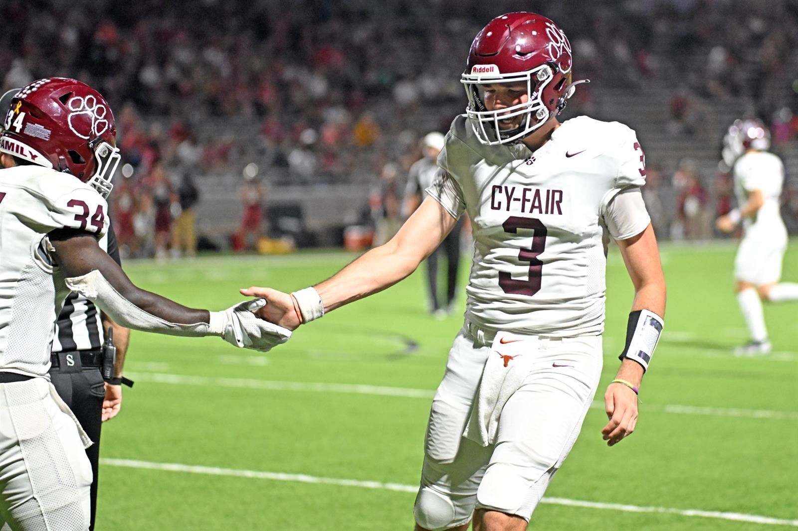 Cy-Fair High School senior Trey Owens and the Bobcats defeated Katy in a Division I Region III-6A area round game.